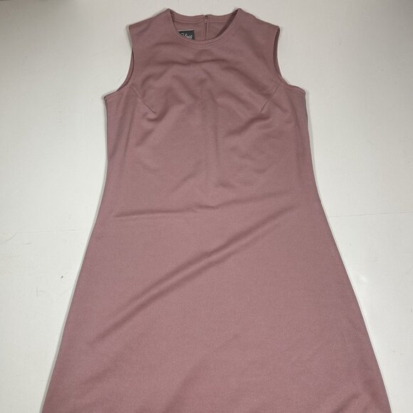 Vtg 60’s 2pc Edith Flagg California Pink A-line Midi Dress & Jacket Belted Sz L - Picture 8 of 13